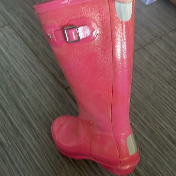 Girls hunter rain boots pink glitter good used condition - Picture 4 of 4